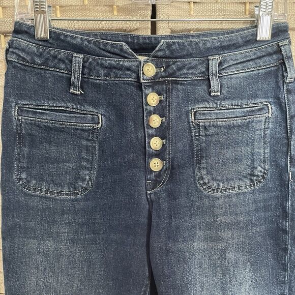 Pilcro Anthropologie High Rise Slim Jeans Women’s 26 Blue Button Fly Pockets - Picture 3 of 10